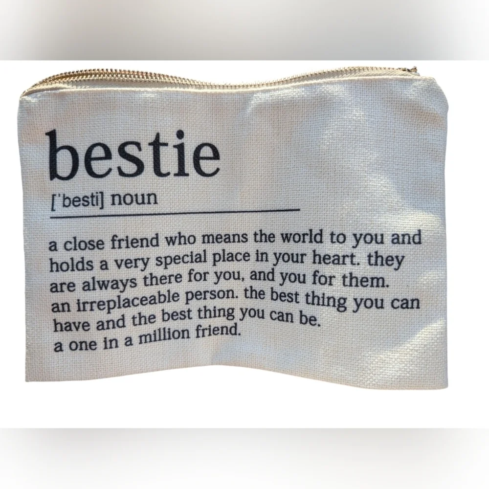 Bestie Canvas Zipper Pouch
